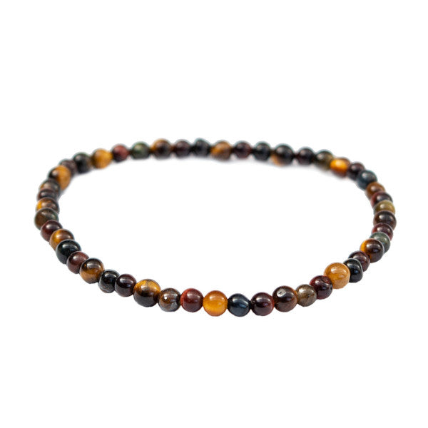 3 "Yeux" Oeil de Tigre, Taureau et Faucon Bracelet en Pierre Boule