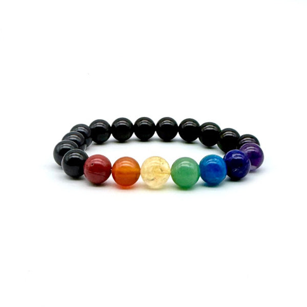 7 chakras Bracelet en Pierre Boule