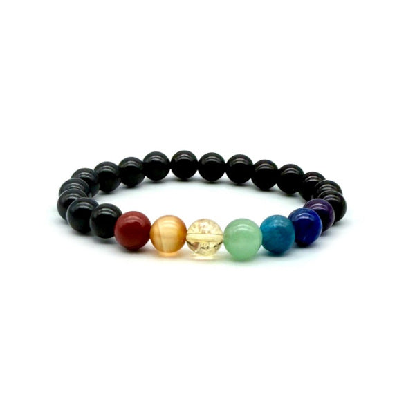 7 chakras Bracelet en Pierre Boule