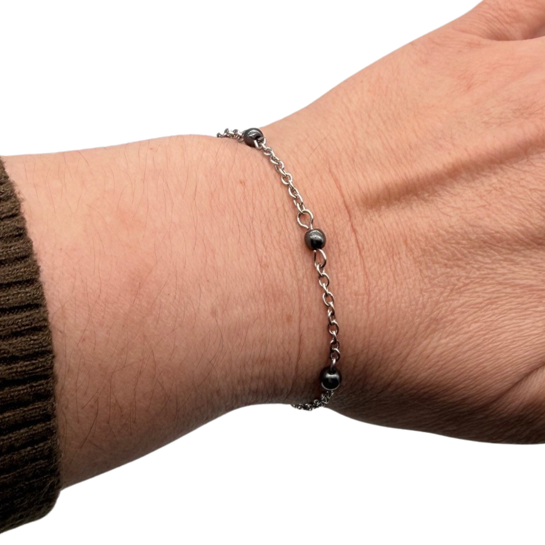 Bracelet en pierre naturelle en acier inoxydable au choix
