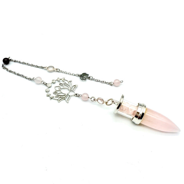 Pendule Quartz Rose et Grenat - Pièce unique