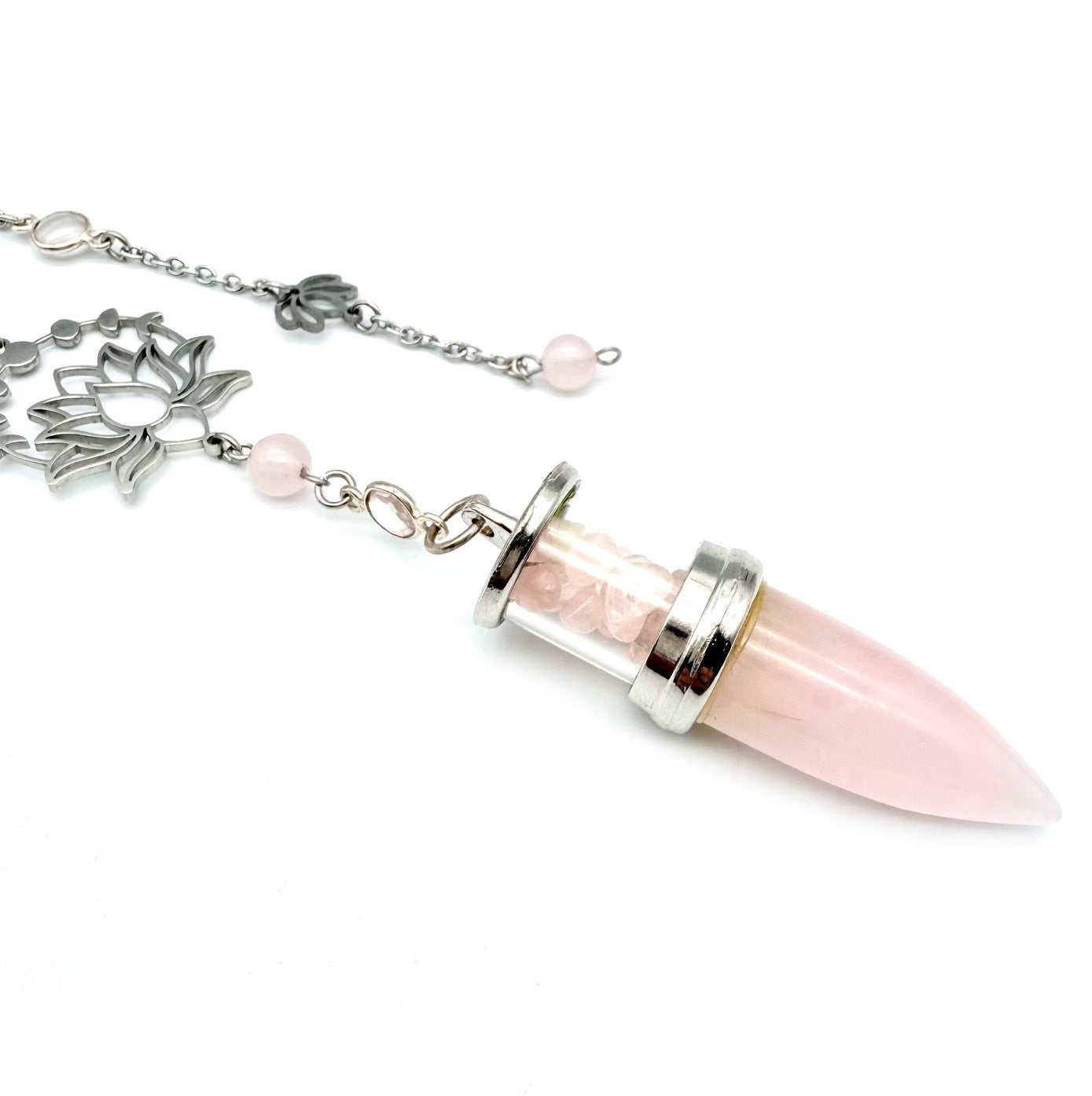 Pendule Quartz Rose et Grenat - Pièce unique