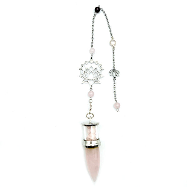 Pendule Quartz Rose et Grenat - Pièce unique