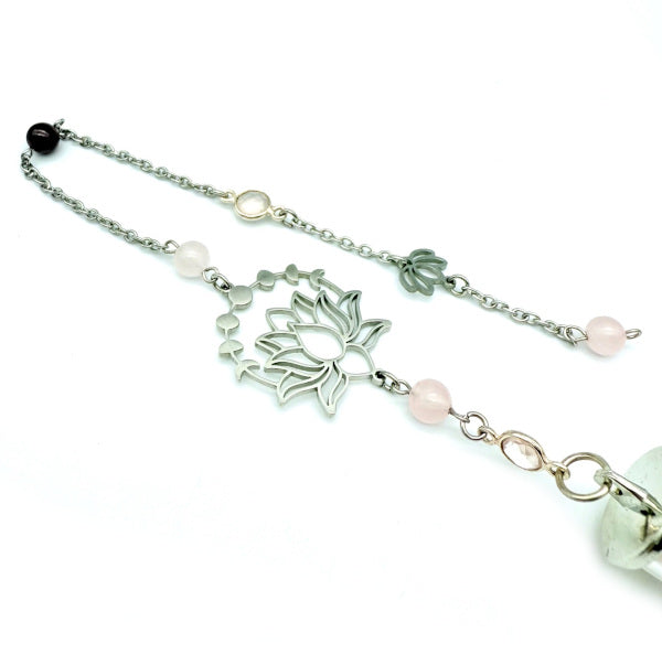 Pendule Quartz Rose et Grenat - Pièce unique