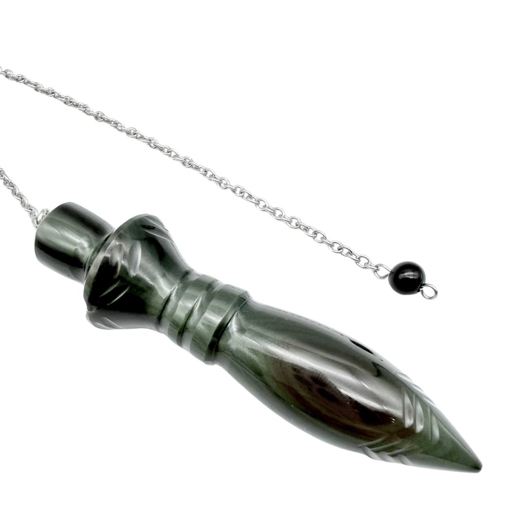 Pendule Obsidienne Oeil Céleste Thot Grand modèle
