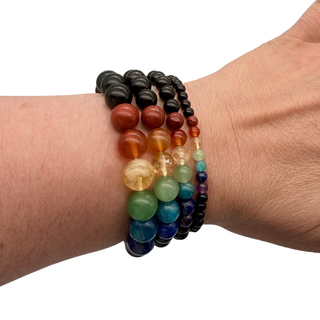 7 chakras Bracelet en Pierre Boule