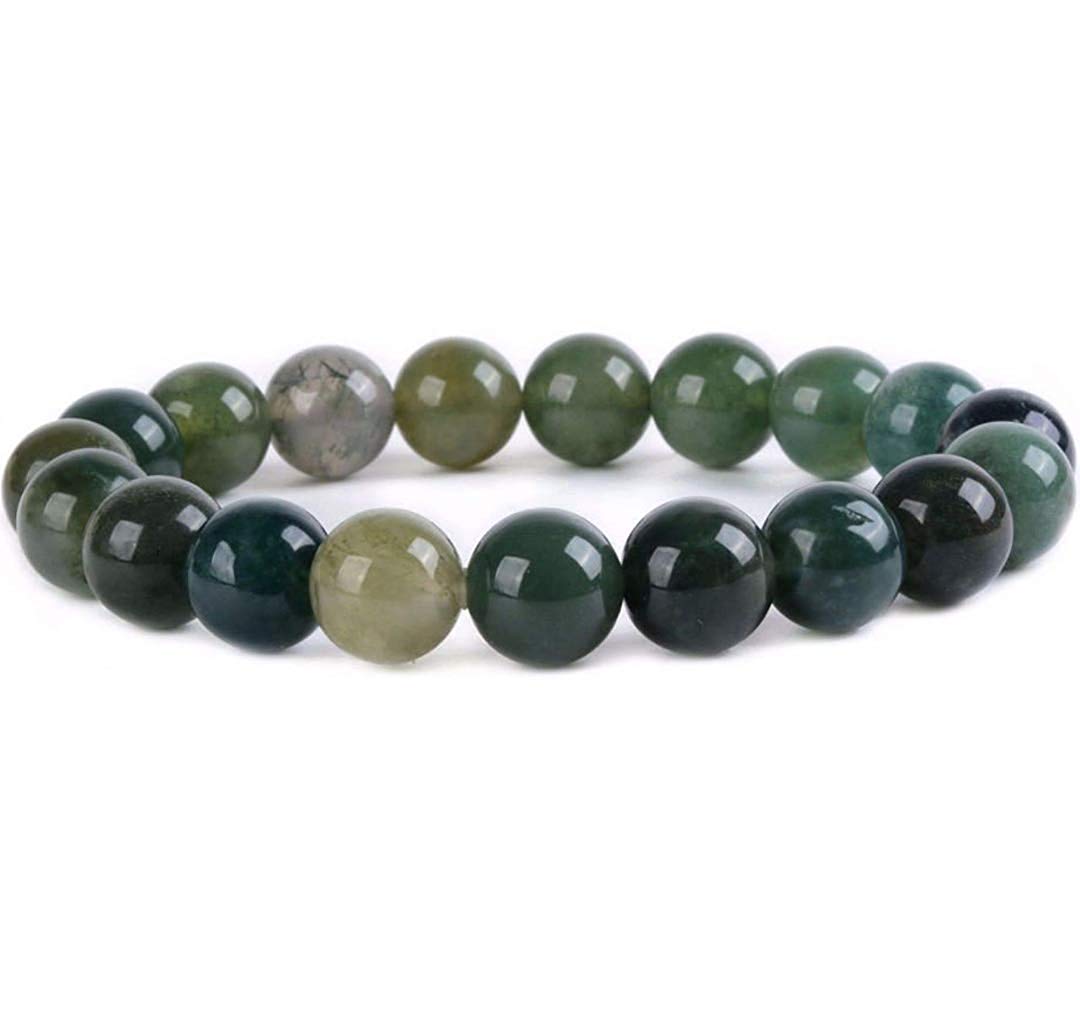 Agate Mousse Bracelet en Pierre Boule