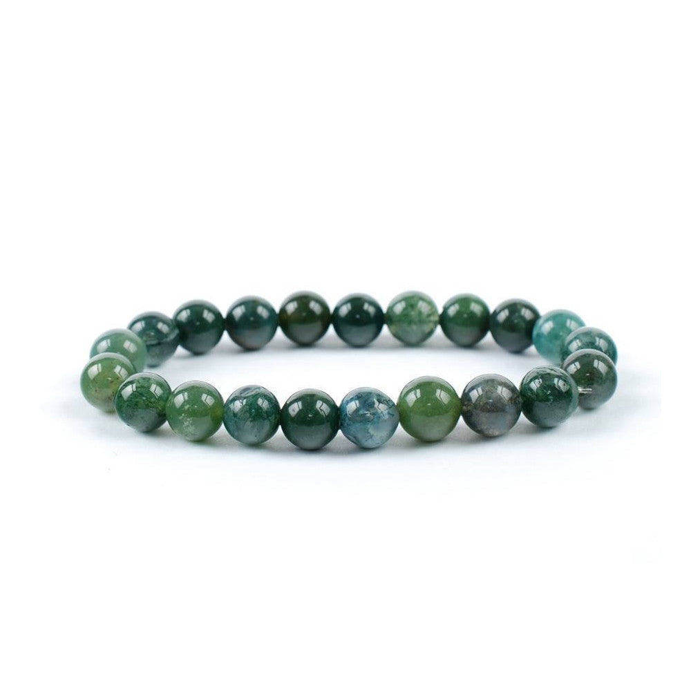 Agate Mousse Bracelet en Pierre Boule