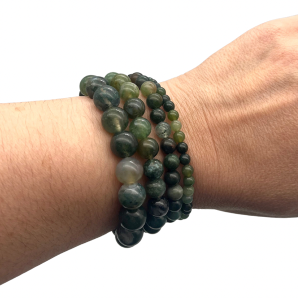 Agate Mousse Bracelet en Pierre Boule