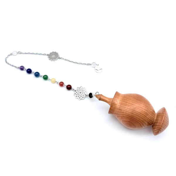 Pendule 7 chakras et bois - Pièce Unique