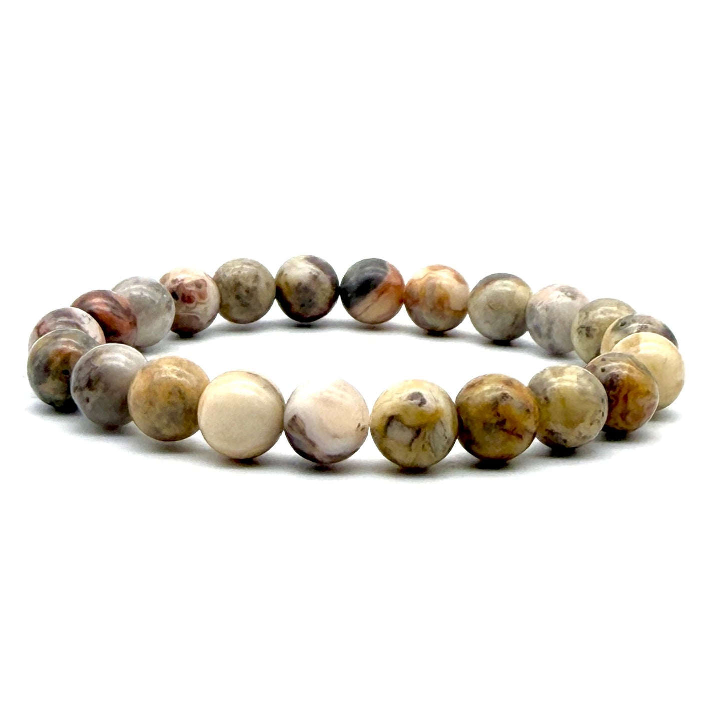 Bracelet Boule en Agate Crazy Lace – Pierre Naturelle