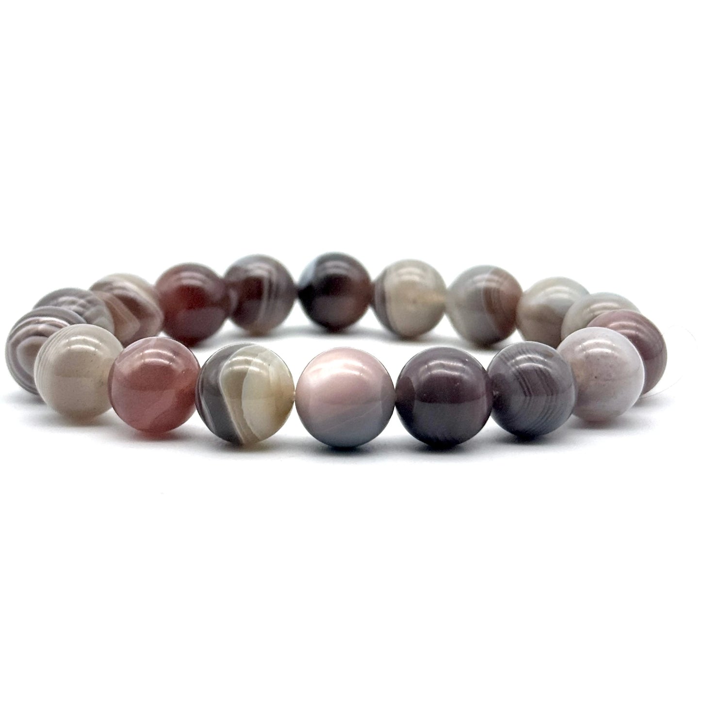 Bracelet Boule en Agate du Botswana – Pierre Naturelle