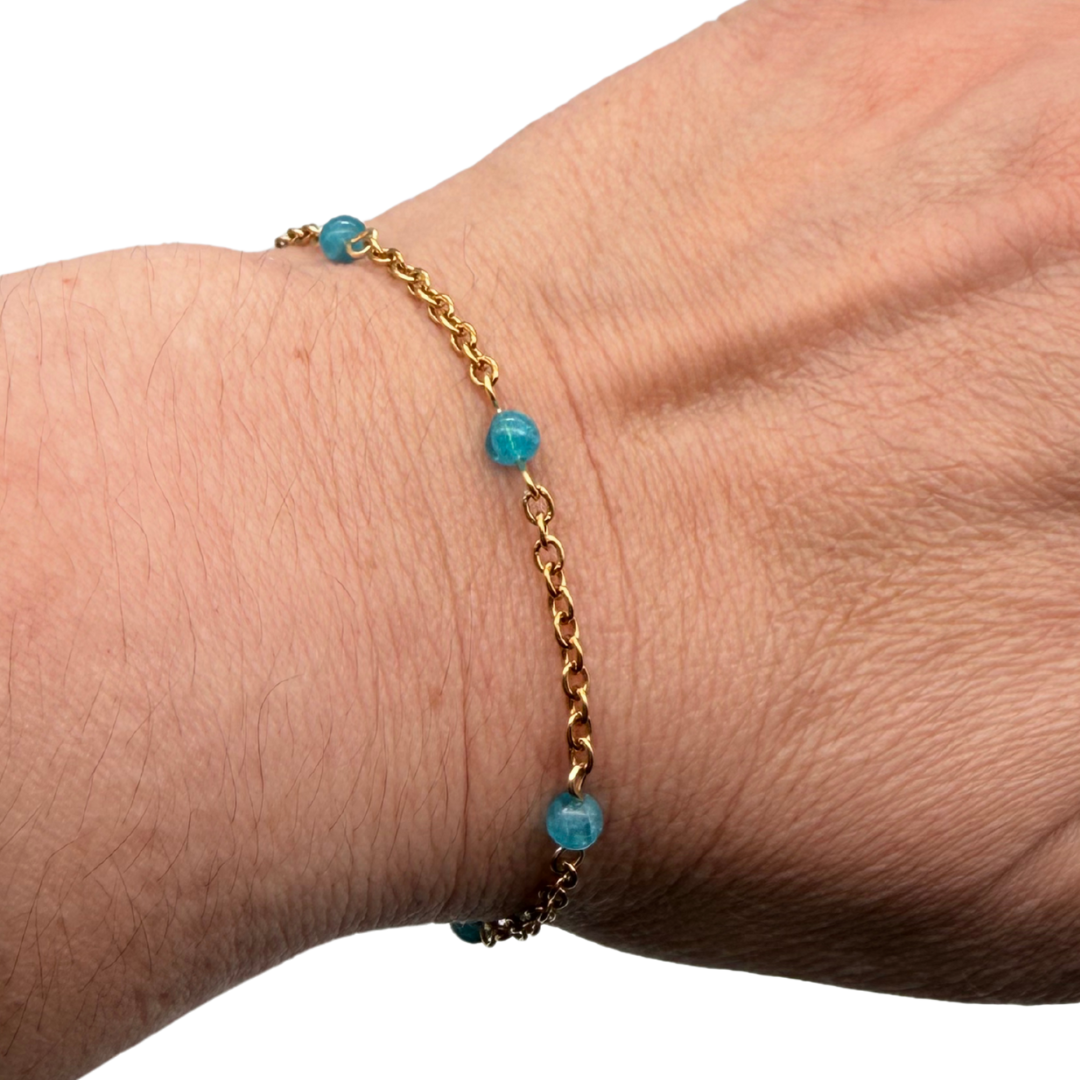 Bracelet en pierre naturelle en acier inoxydable au choix