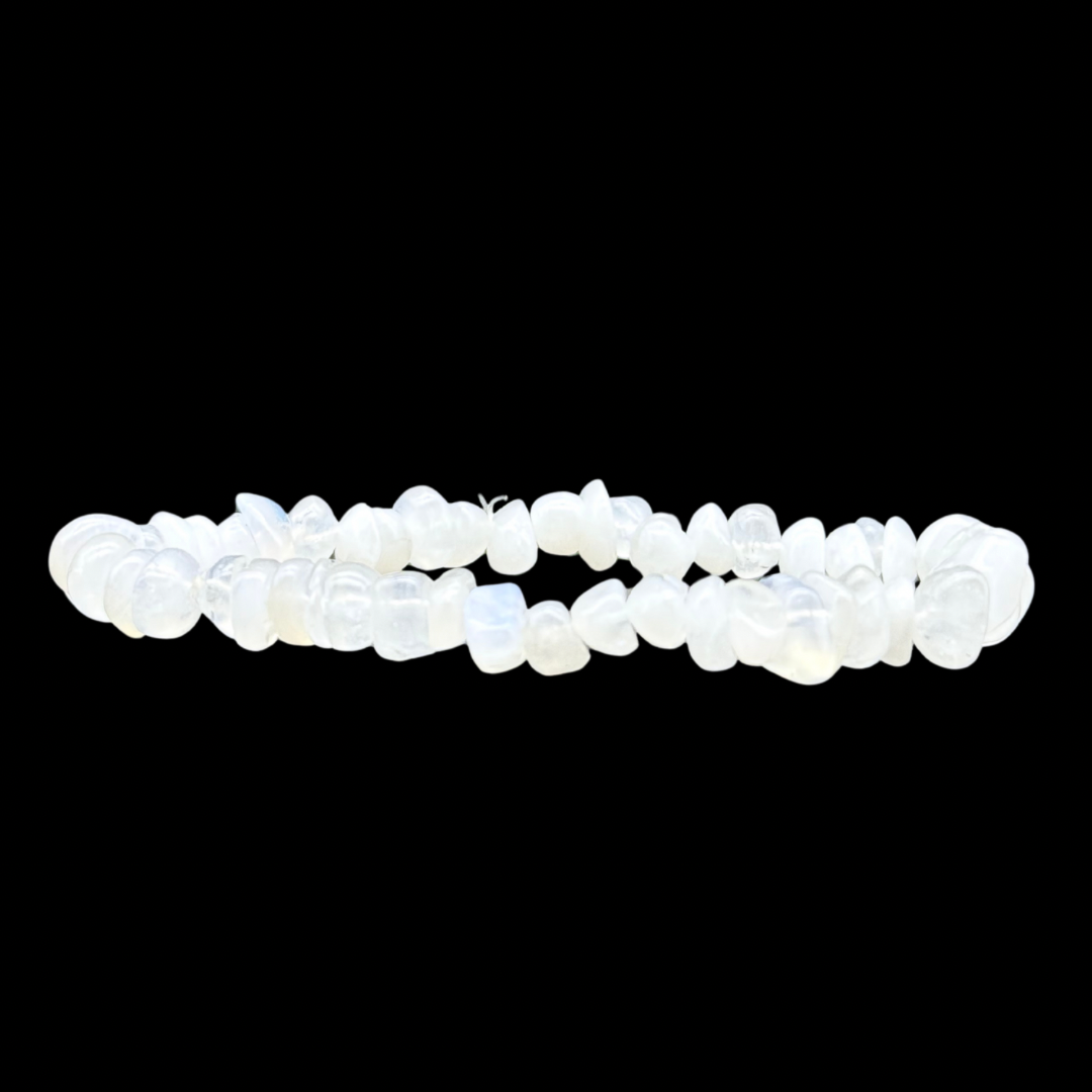 Labradorite Blanche ou Péristérite Bracelet Baroque