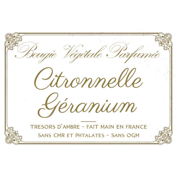 Bougie végétale parfumée Citronnelle Géranium Métal
