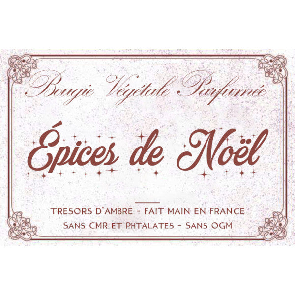 Bougie végétale parfumée Epices de Noël Métal