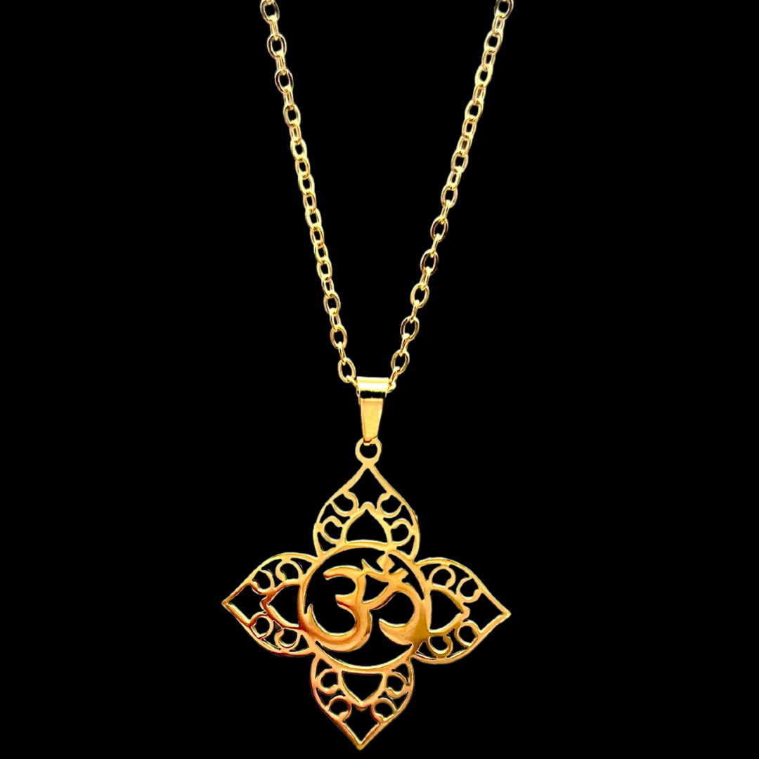 Om doré Pendentif en Acier Inoxydable