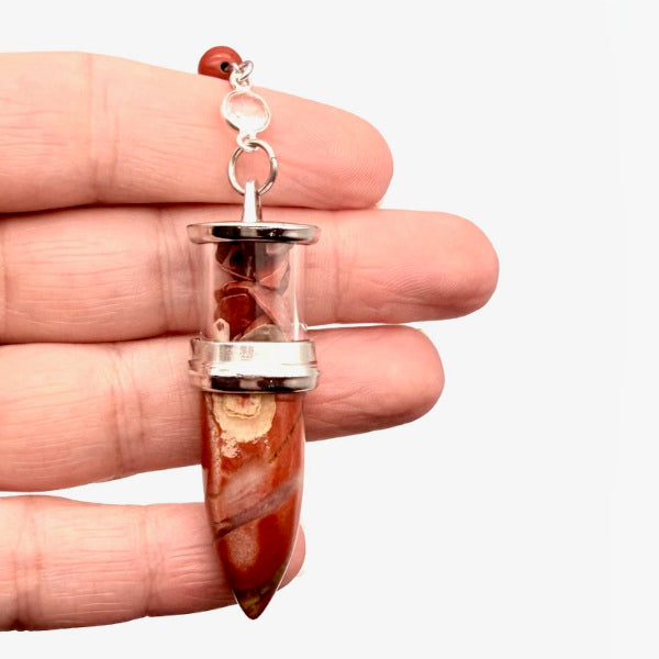 Pendule Jaspe Rouge - Pièce unique