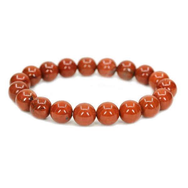Bracelet Boule en Jaspe Rouge – Pierre Naturelle
