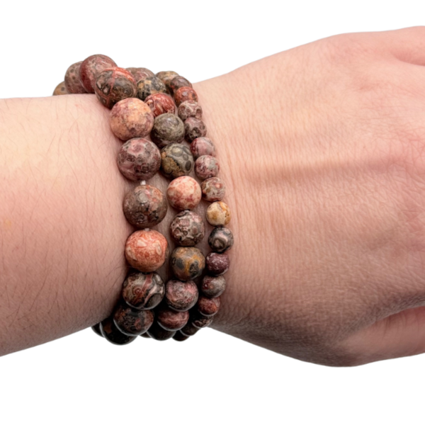 Quartz Jaspe Léopard Bracelet en Pierre Boule