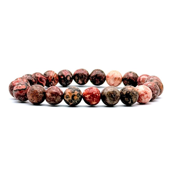Quartz Jaspe Léopard Bracelet en Pierre Boule