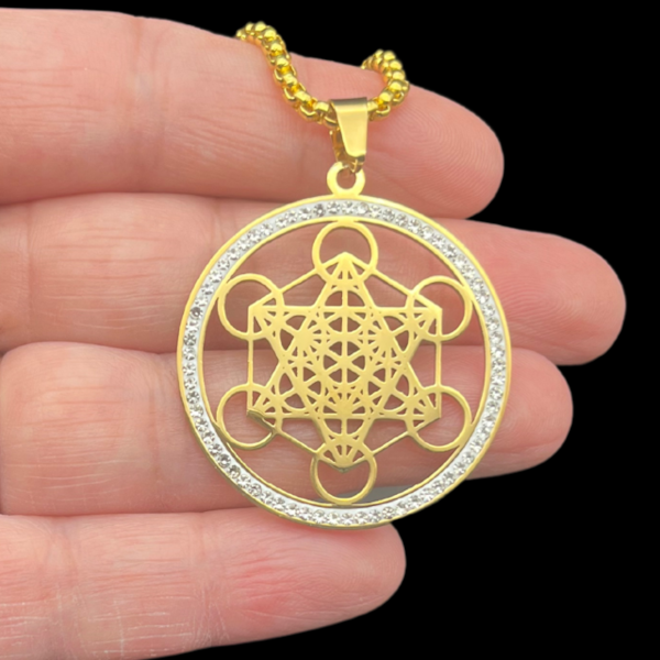 Metatron doré Pendentif en Acier Inoxydable