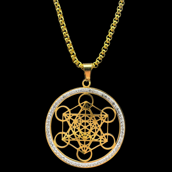Metatron doré Pendentif en Acier Inoxydable