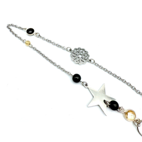 Pendule Onyx et Citrine- Pièce unique