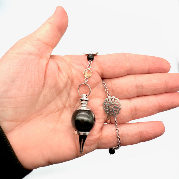 Pendule Onyx et Citrine- Pièce unique