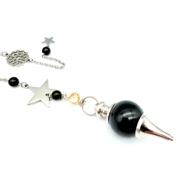 Pendule Onyx et Citrine- Pièce unique