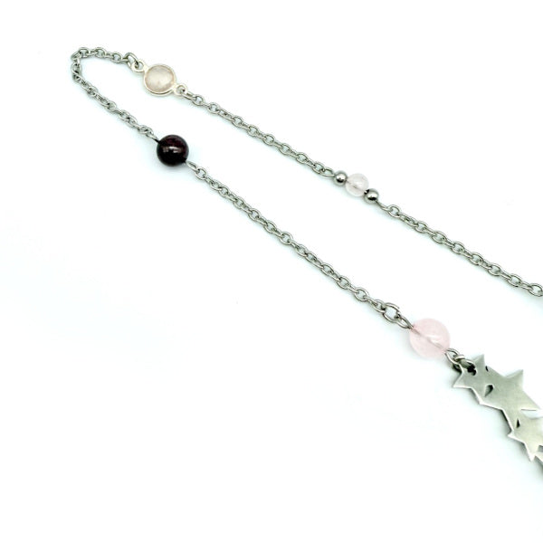 Pendule Quartz Rose et Grenat - Pièce unique