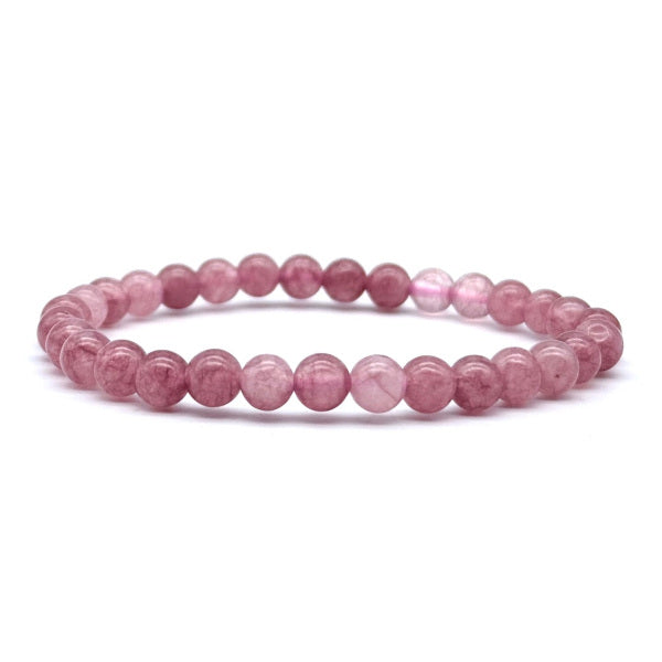 Quartz Fraise Bracelet en Pierre Boule