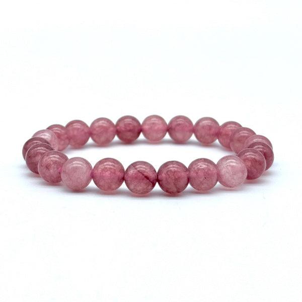 Quartz Fraise Bracelet en Pierre Boule