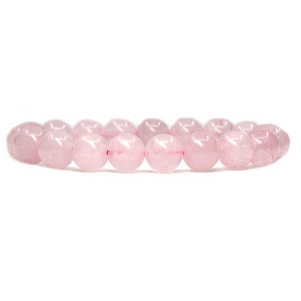Quartz rose Bracelet en Pierre Boule