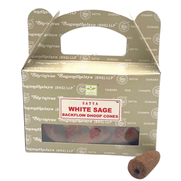 Encens backflow Sauge Blanche (White Sage) en Cônes Satya