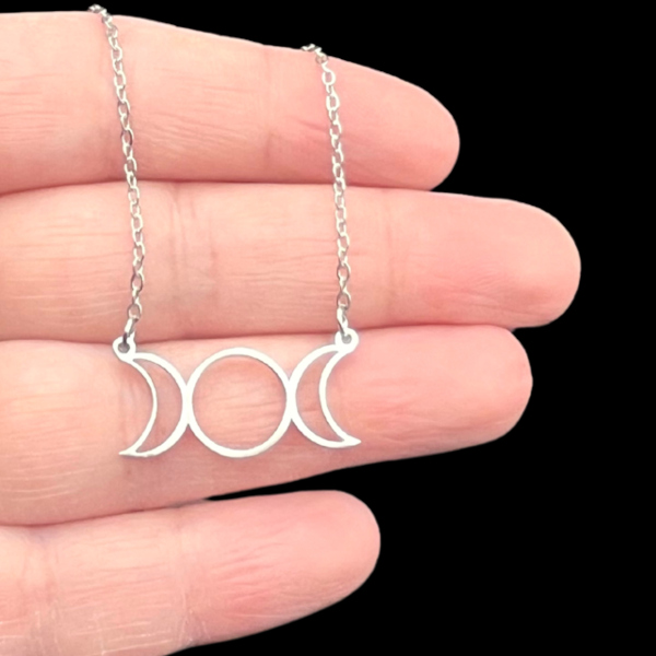 Triple Lune Pendentif en Acier Inoxydable