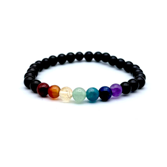 7 chakras Bracelet en Pierre Boule