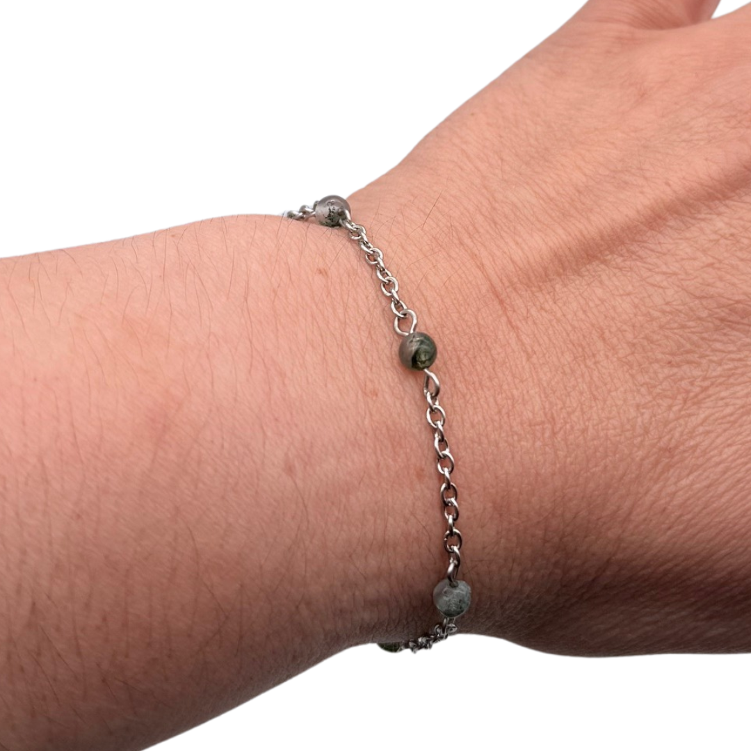 Bracelet en pierre naturelle en acier inoxydable au choix