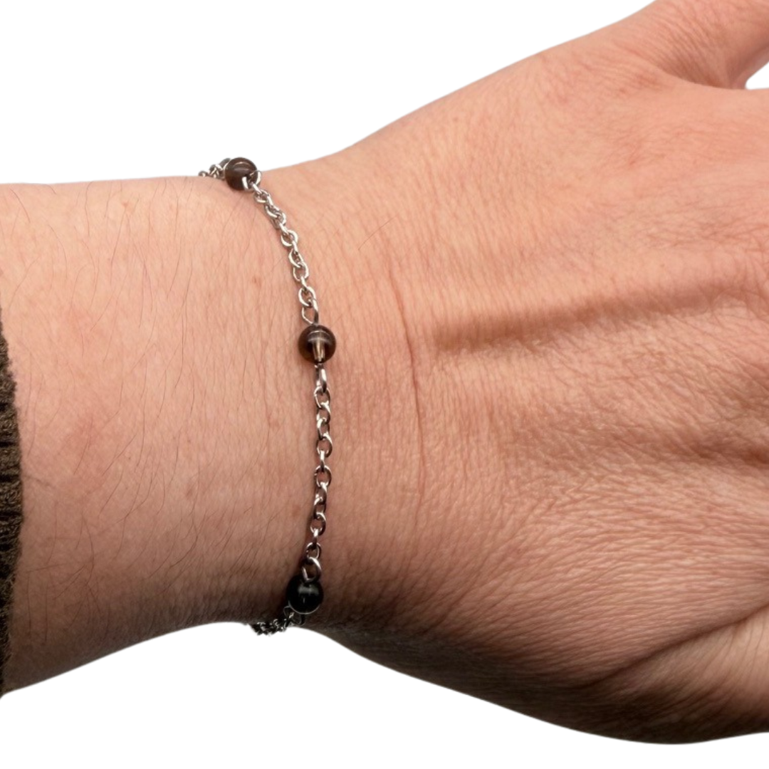 Bracelet en pierre naturelle en acier inoxydable au choix
