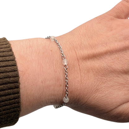 Bracelet en pierre naturelle en acier inoxydable au choix