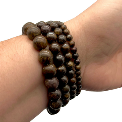 Bronzite Bracelet en Pierre Brute Boule