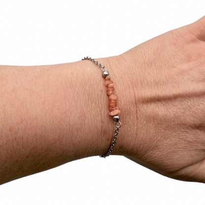Bracelet en pierre naturelle en acier inoxydable au choix