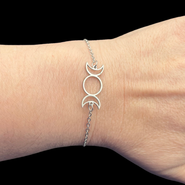 Triple Lune Bracelet en Acier Inoxydable