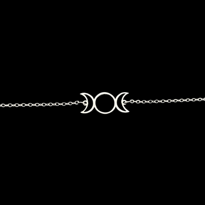 Triple Lune Bracelet en Acier Inoxydable