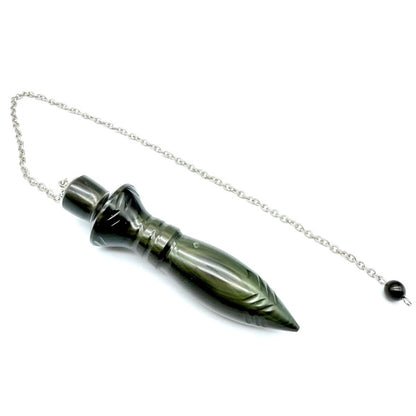 Pendule Obsidienne Oeil Céleste Thot Grand modèle