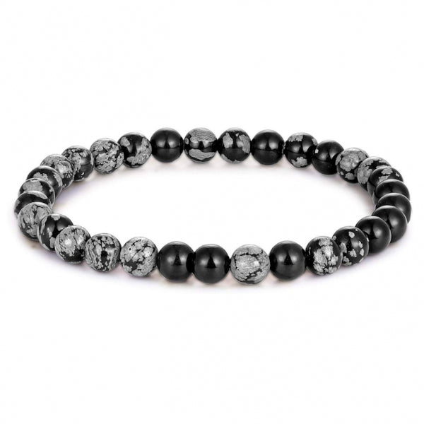 Obsidienne Neige Bracelet en Pierre Boule