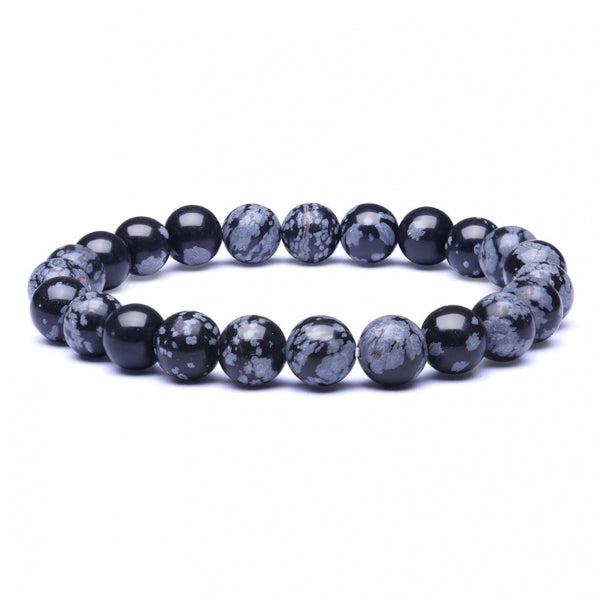 Obsidienne Neige Bracelet en Pierre Boule