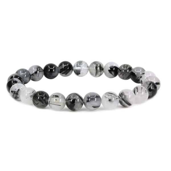 Quartz Tourmaline Bracelet en Pierre Boule