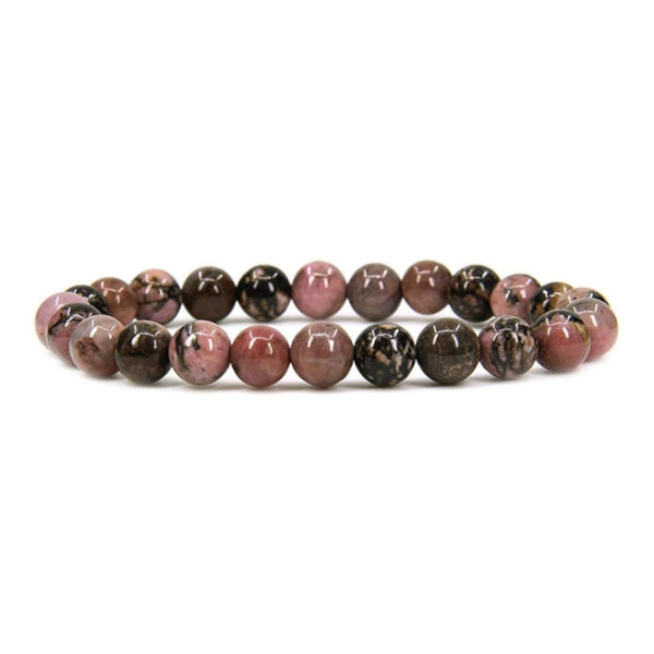 Rhodonite Bracelet en Pierre Boule