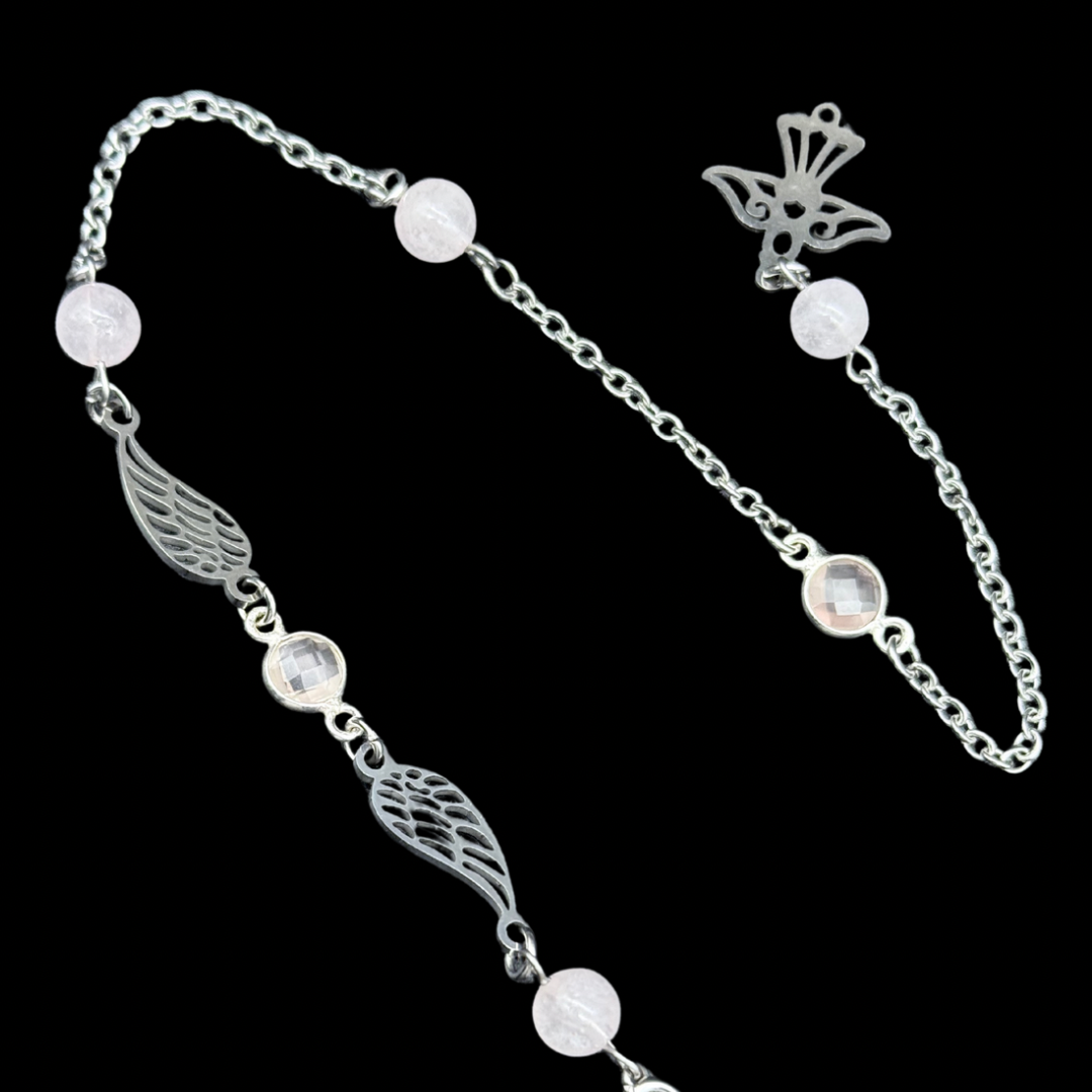 Pendule Quartz Rose - Pièce unique
